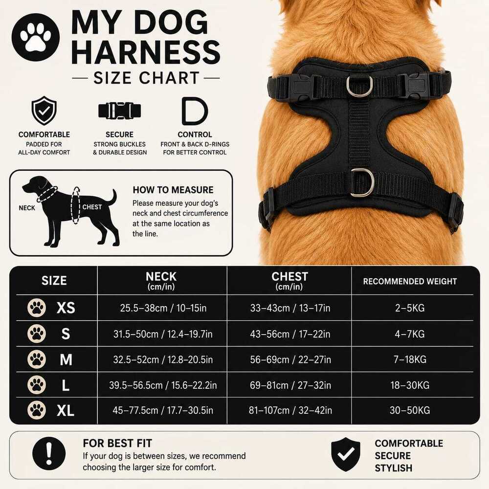 Dog Harness Leash Collar Combo Set