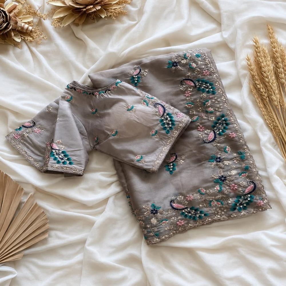 embroidery saree