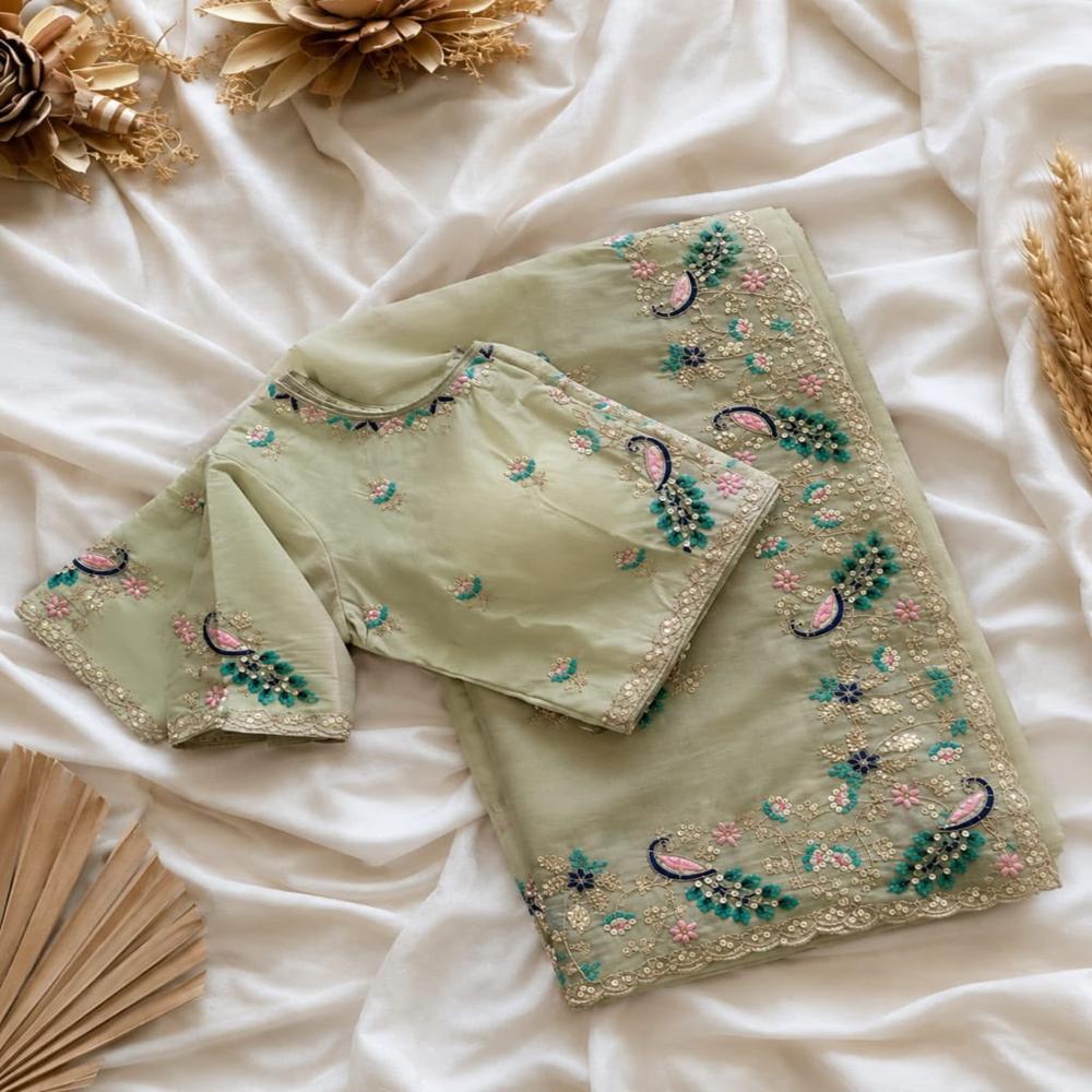 embroidery saree