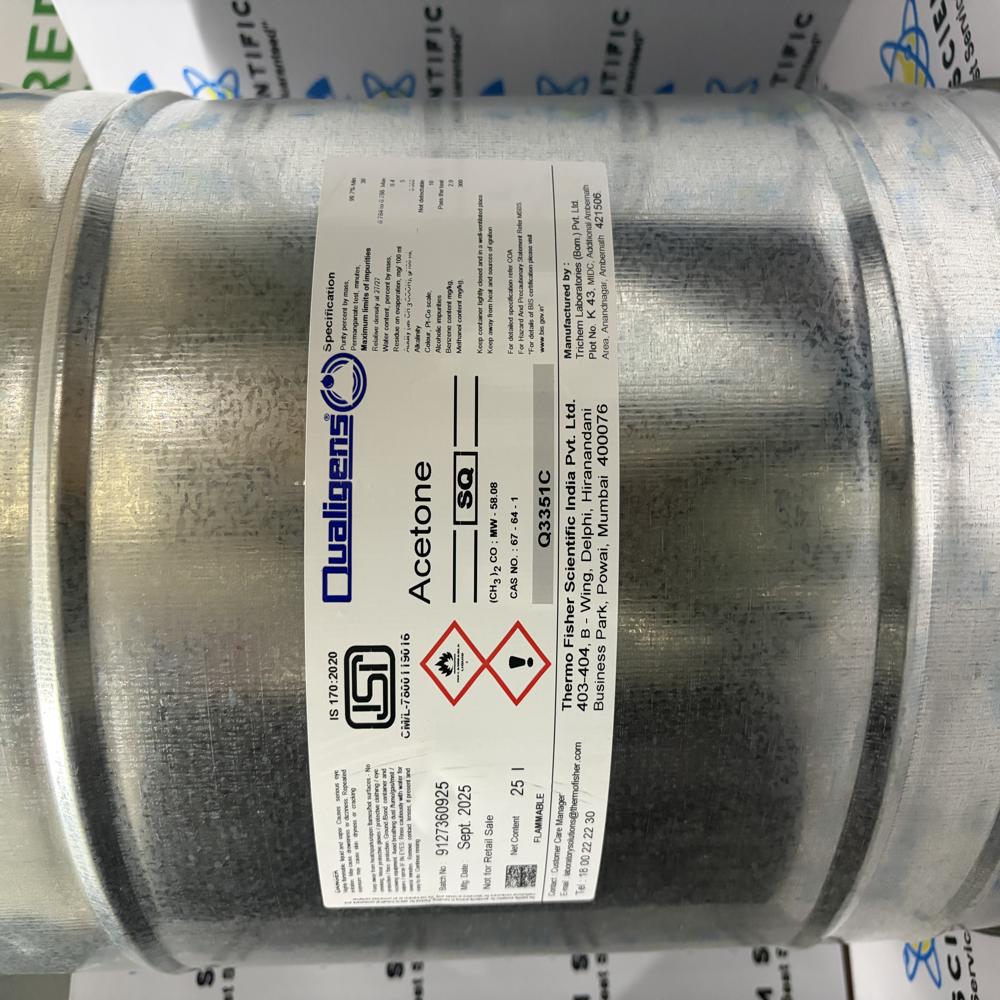 Acetone SQ Qualigens 25Ltr