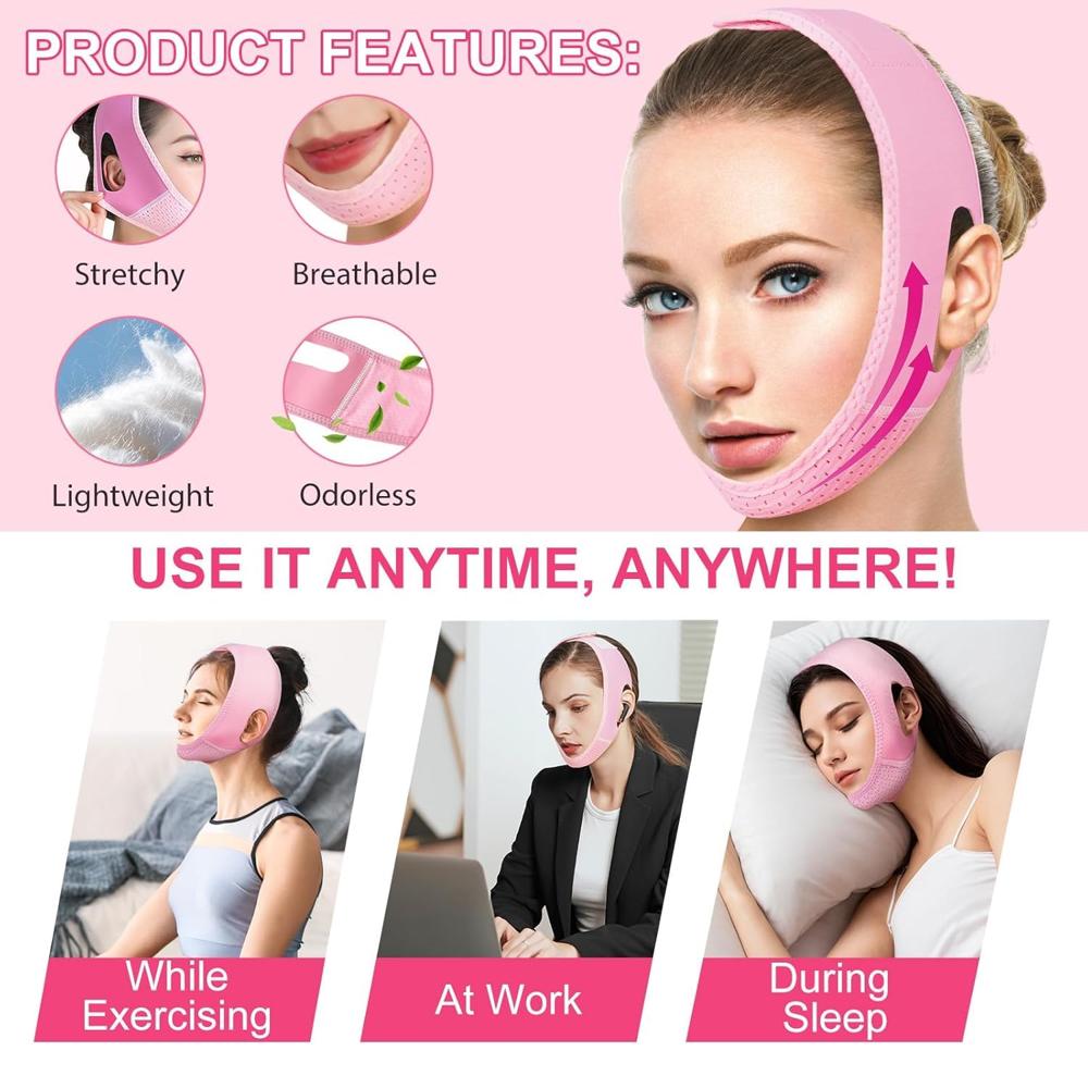 Pink V Shape Face Mask