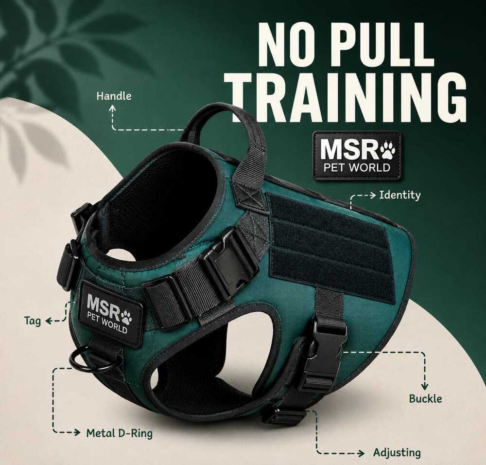 Dog Harness Tactical - Color: Green
