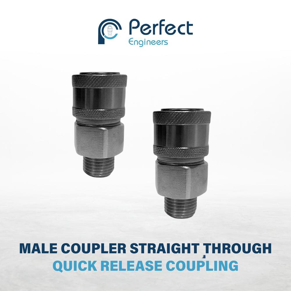 Male Coupler Straight Through Quick Release Coupling