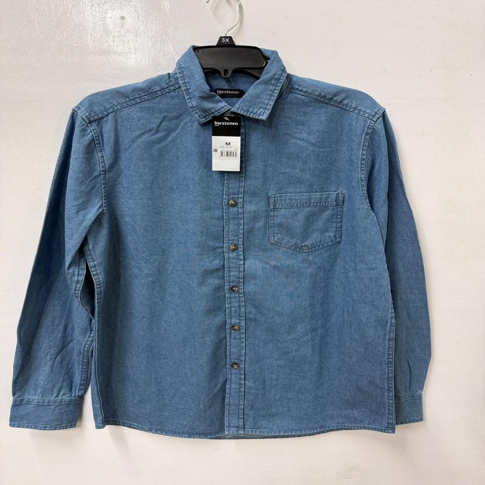 M11736 | Inextenso Mens Denim Woven Shirt - Feature: Washable