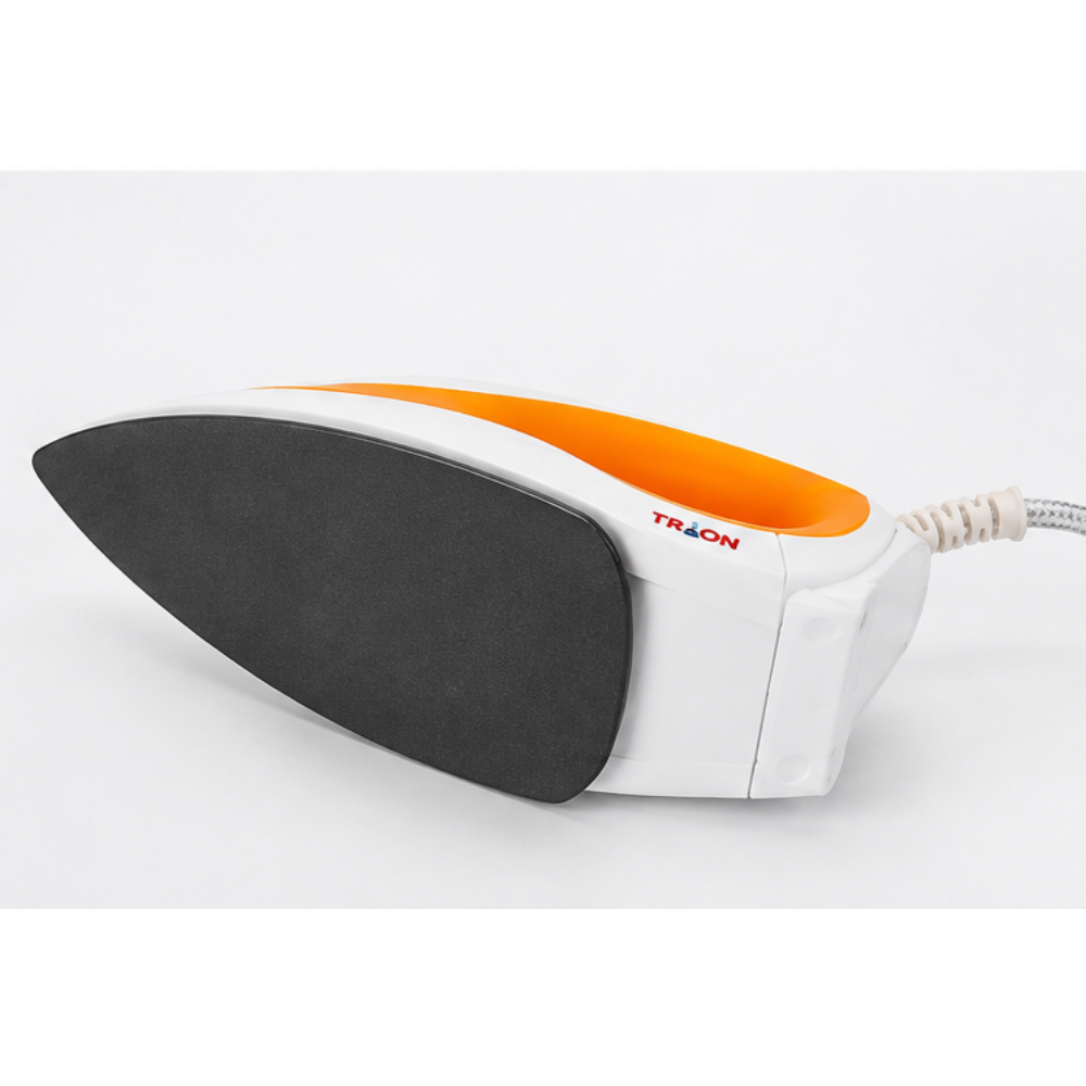 Triion Iron - Black Powder Coated Finish Non-stick Sole Plate | Variable Temperature Control, Ergonomically Designed Handle, Safety Switch, Flexible Cord