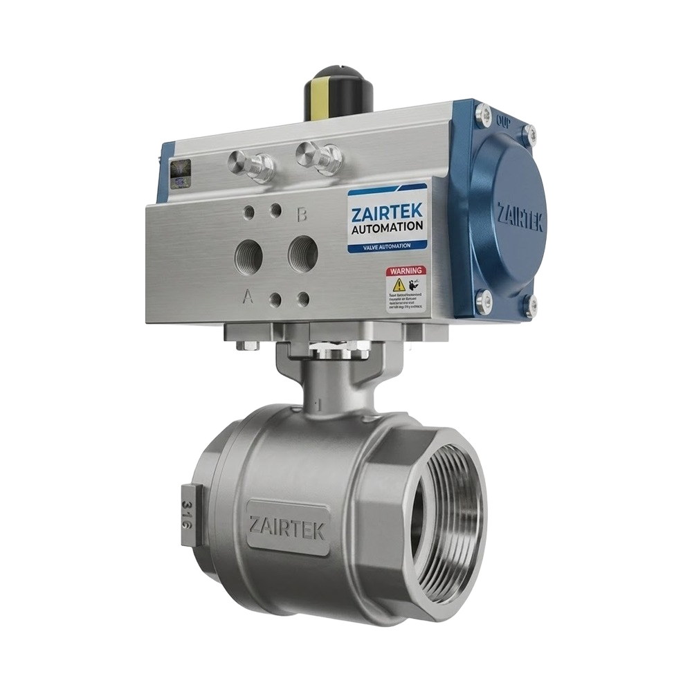 Pneumatic Single Piece Screwed End Ball Valve
