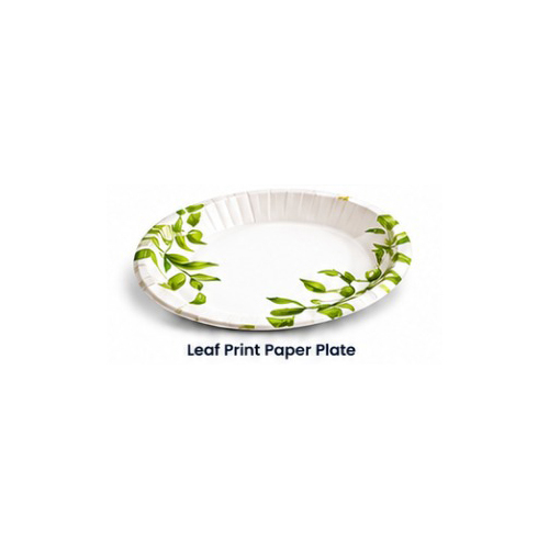 Leaf Print Paper Plate
