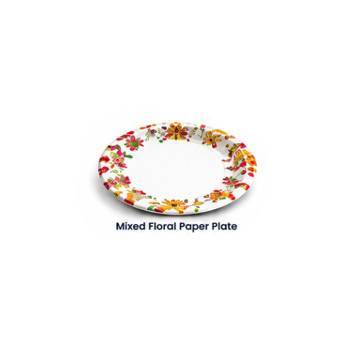 Mixed Floral Paper Plate