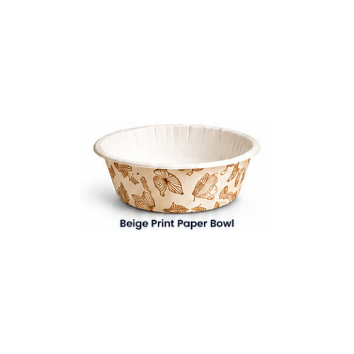 Beige Print Paper Bowl