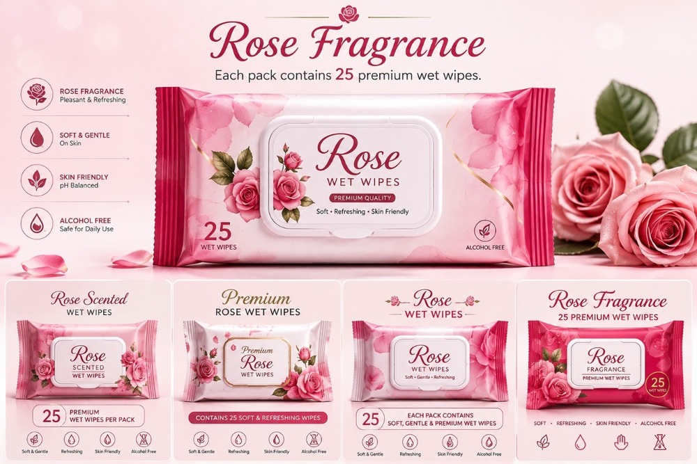 Rose Fragrance Wet Wipes