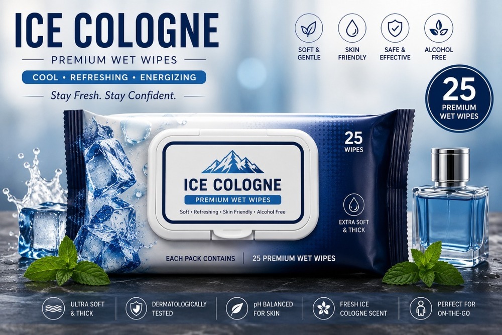 Ice Cologne Fragrance Wet Wipes