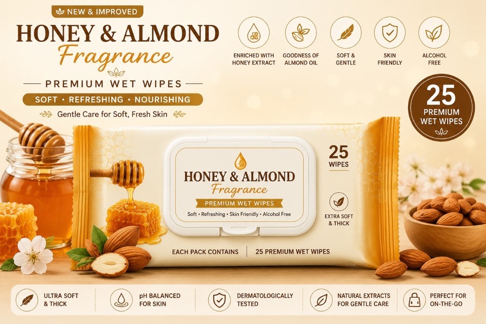 Honey And Almond Fragrance Wet Wipes