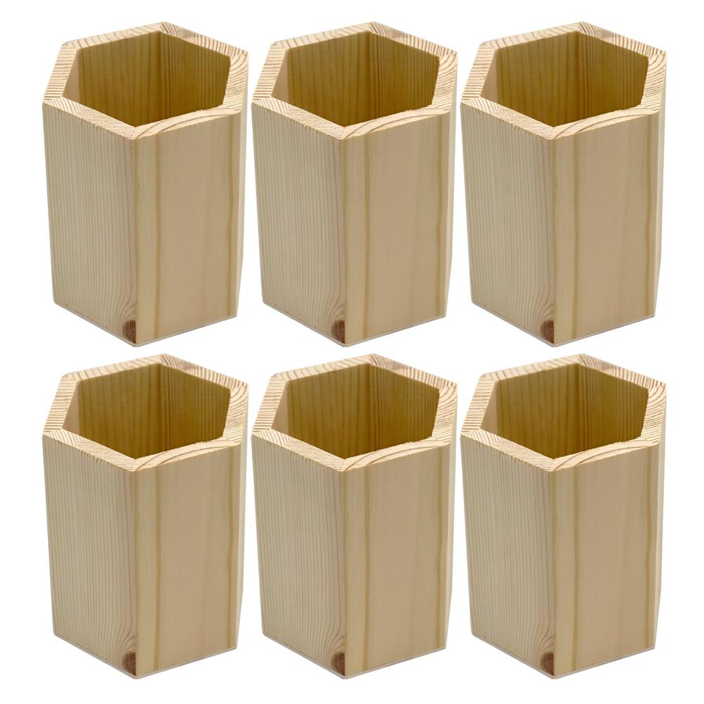 Pine Wood Pen Stand
