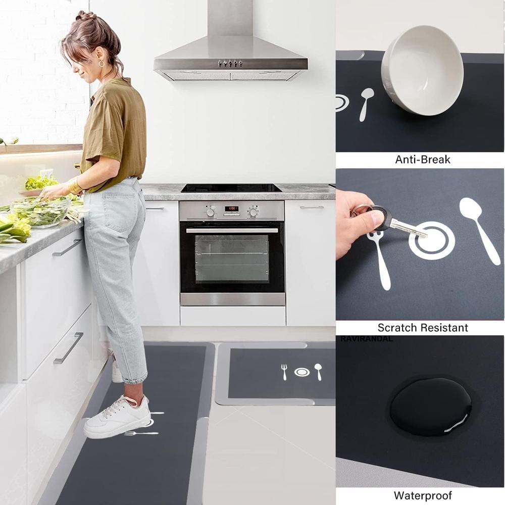 2 Pcs Kitchen Mat