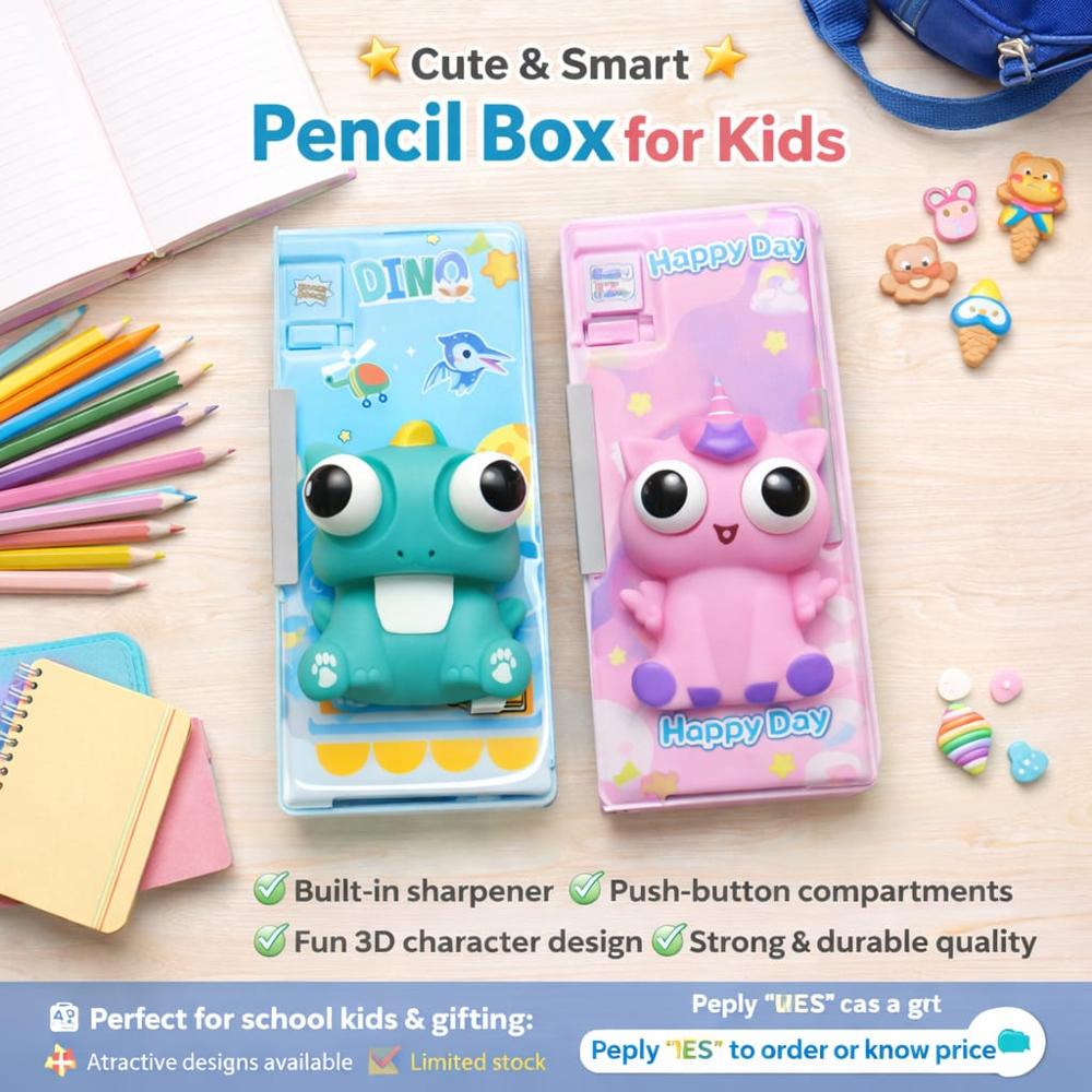 MAGNETIC PENCIL BOX JUMBO MODEL- With Eye  Toy