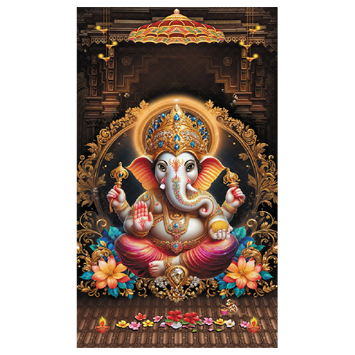 Crystal Diamond Ganesh Ceramic Tile