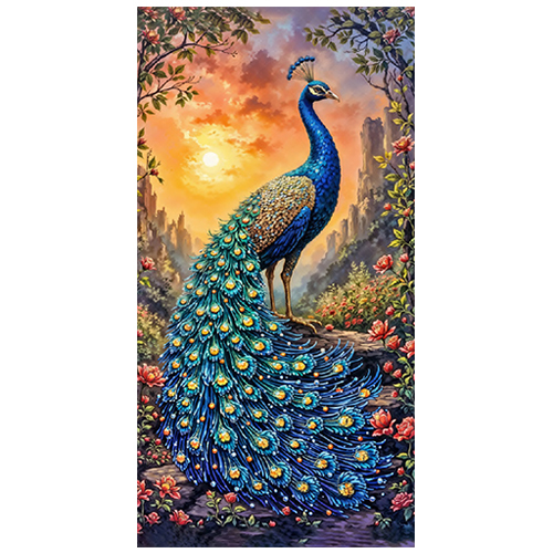 NA-981 Crystal Diamond Peacock Tile