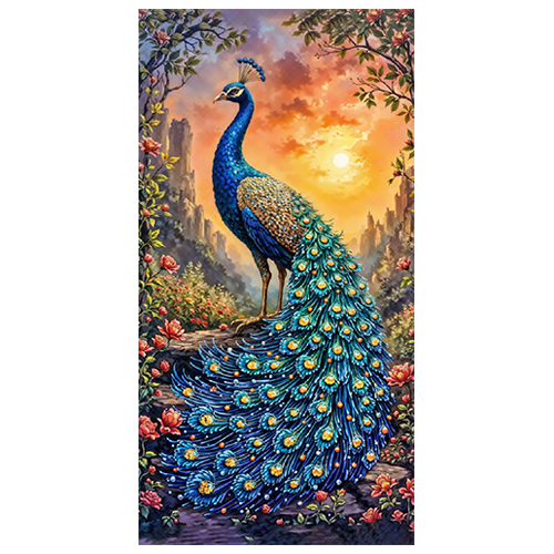 NA-982 Crystal Diamond Peacock Tile