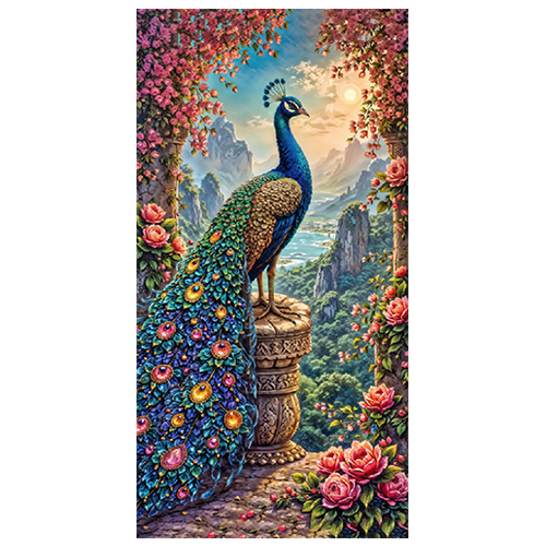 NA-983 Crystal Diamond Peacock Tile