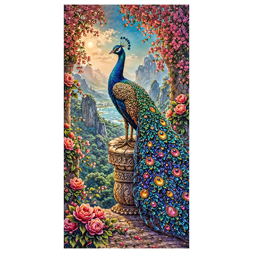 Crystal Diamond Peacock Ceramic Tile