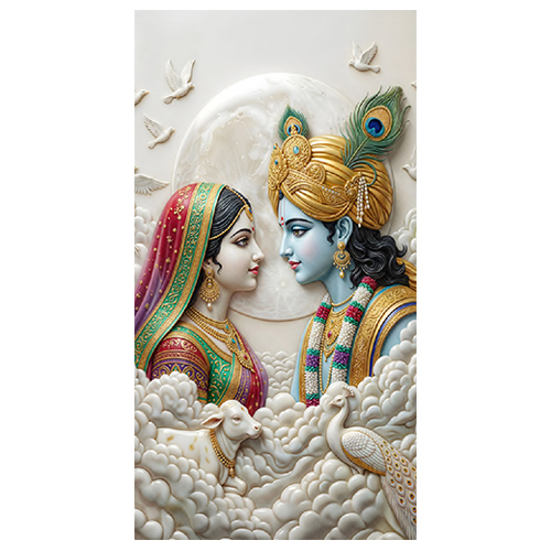 NA-1670 Crystal Diamond Radha Krishna Tile