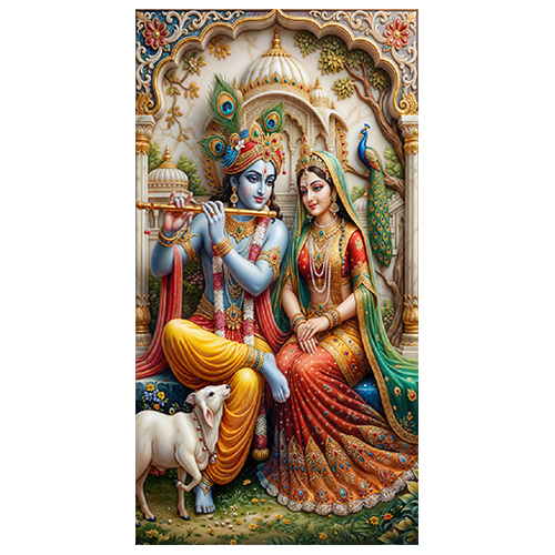 Crystal Diamond Radha Krishna Ceramic Tile