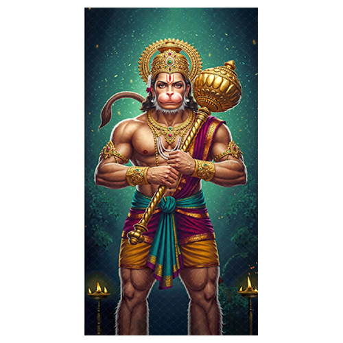 Crystal Diamond Ram And Hanuman Ceramic Tile