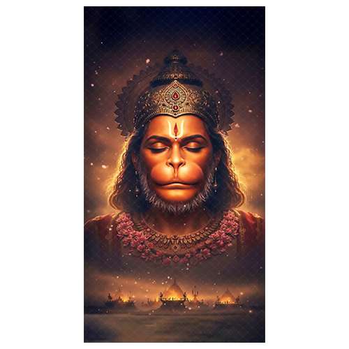 NA-1033 Crystal Diamond Ram And Hanuman Tile