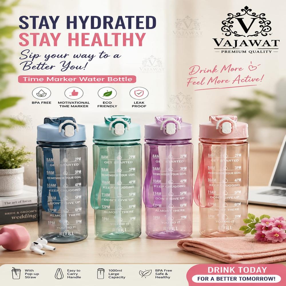 Plastic Water Bottle Mix Colours Thick Quality
