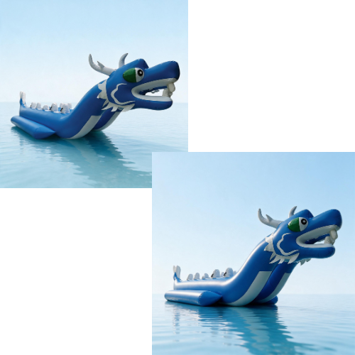 Inflatable Dragon Boat - Capacity: 10-22 People