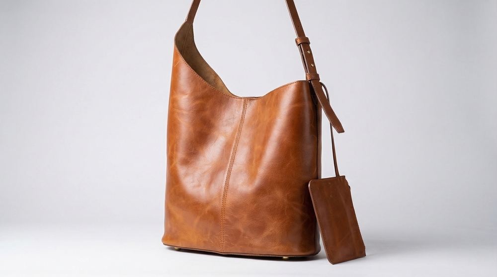 The Cognac Crescent Hobo Bag