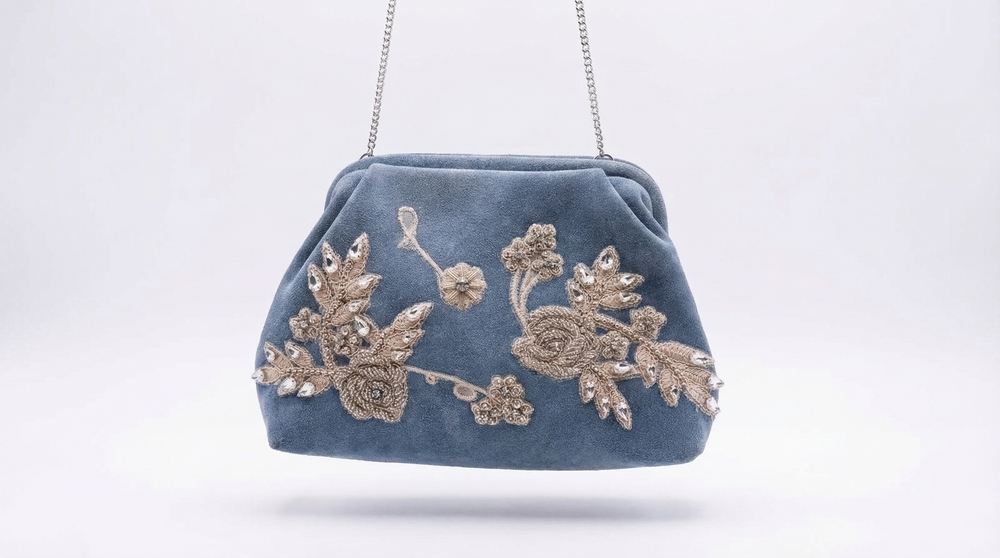The Azure Blossom Clutch Bag