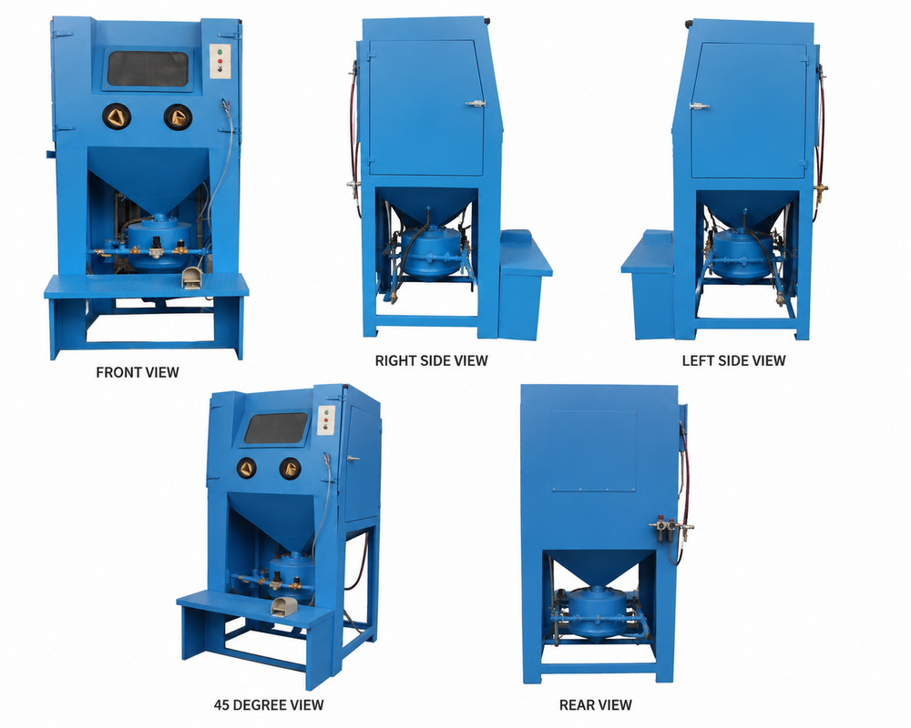 Automatic Pressure Blasting Machine - 220v, 50 Hz, Single Phase | Automatic Operation, Electric Power Source, Ideal For Shot Blasting And Sand Blasting Applications