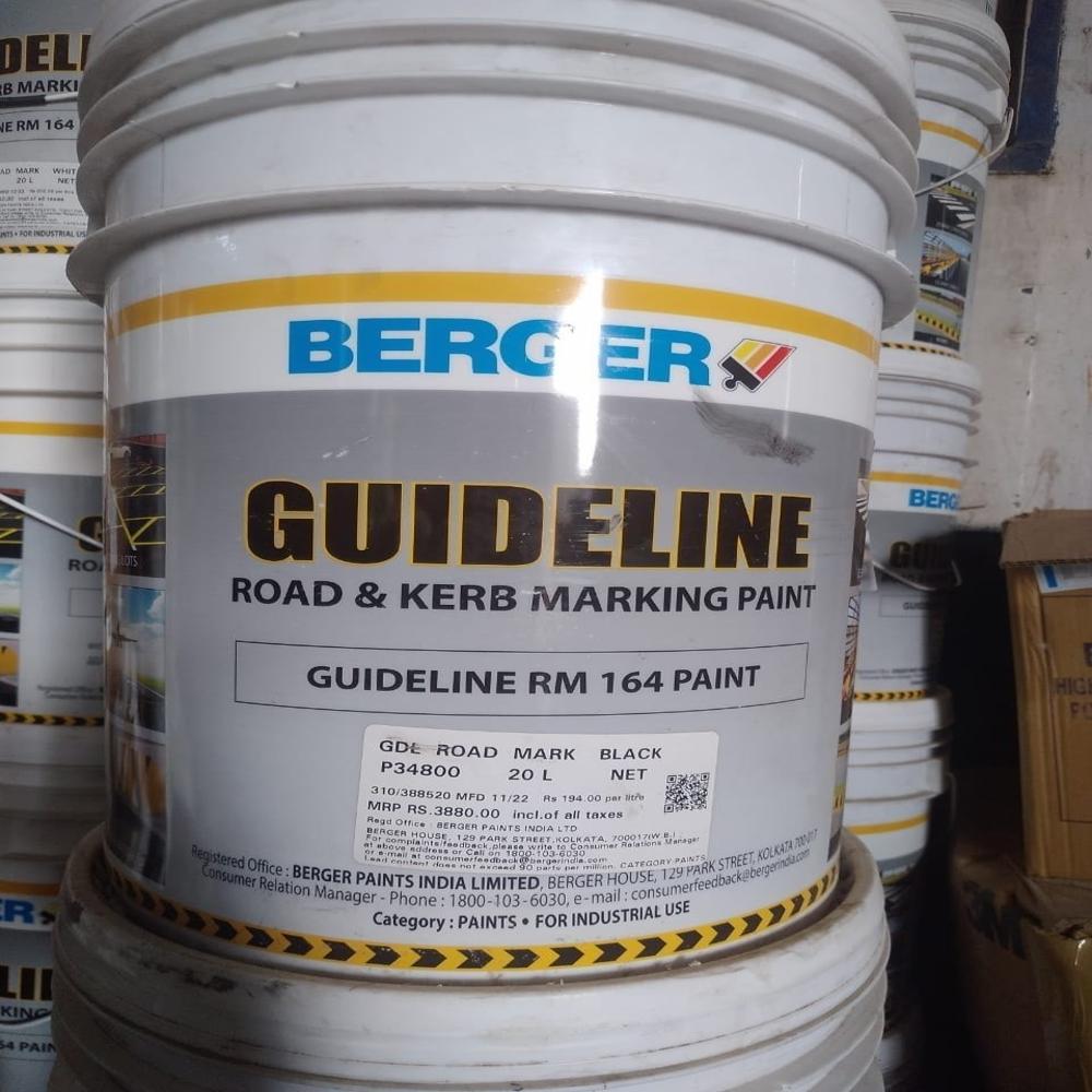 GUIDELINE ROAD MARKING IS 164 PAINT GOLDEN YELLOW/ WHITE/BLACK