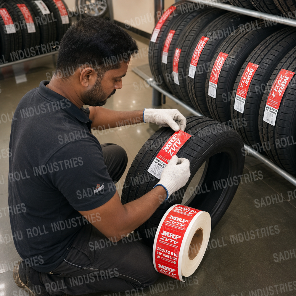 Tyre Label (Tyre Barcode Labels) - Coating Type: Gloss