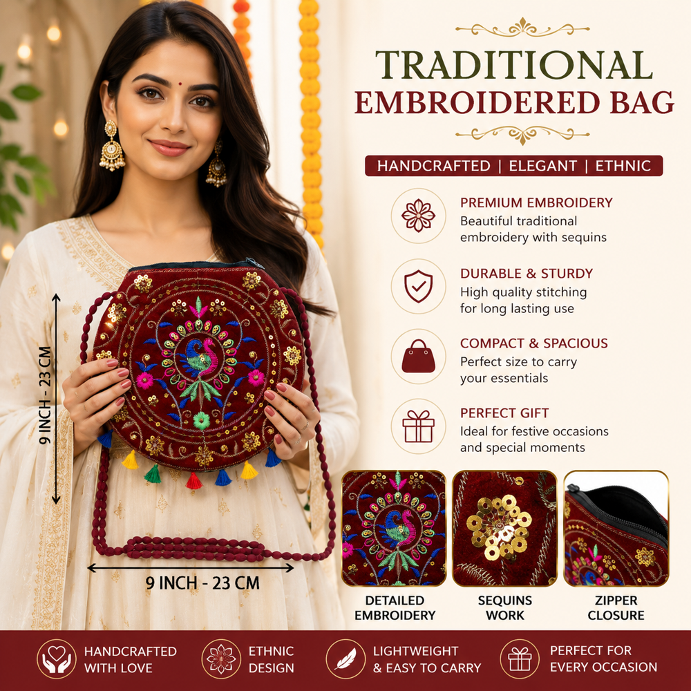 Designer Ethnic Shoulder Purse for Girls