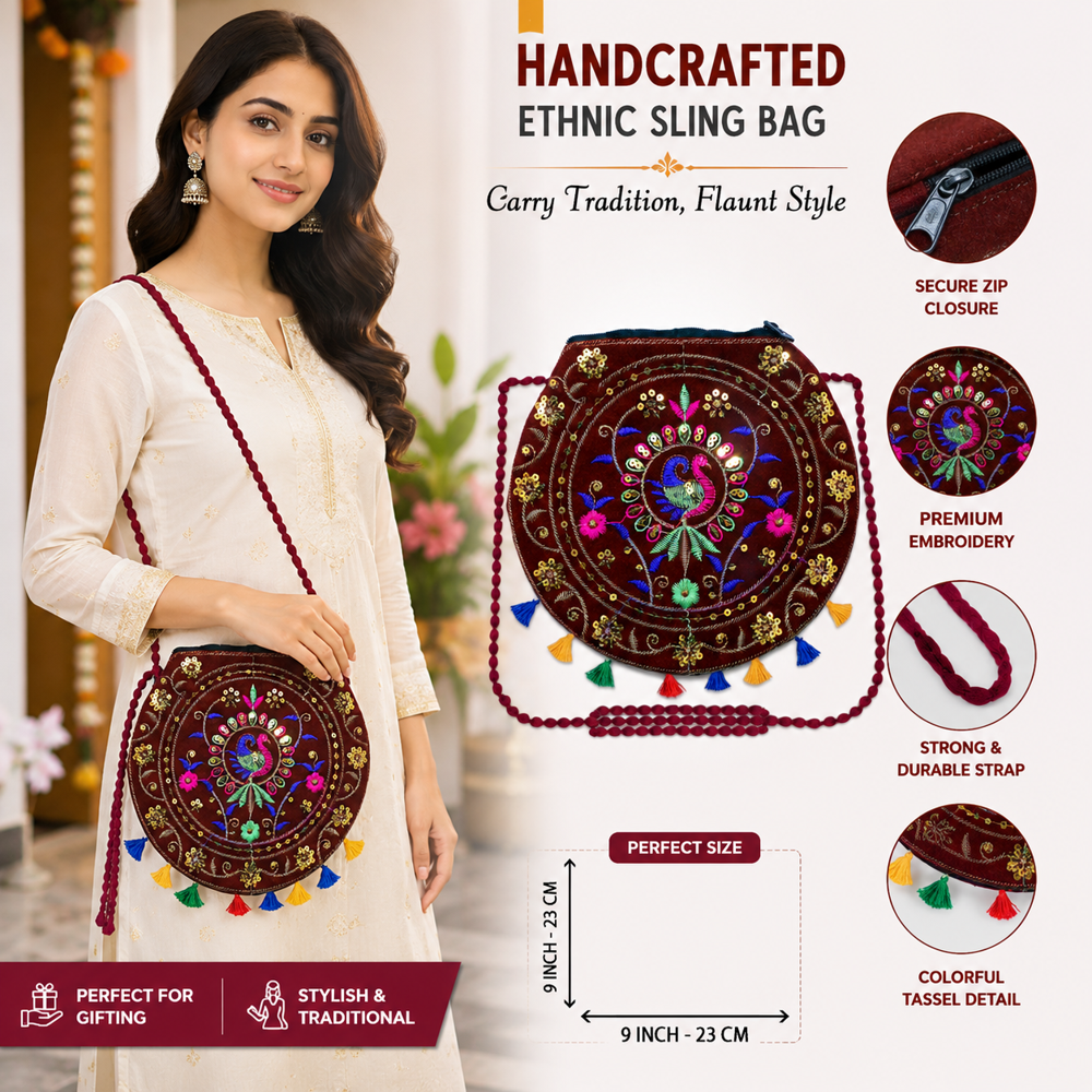 Designer Ethnic Shoulder Purse for Girls