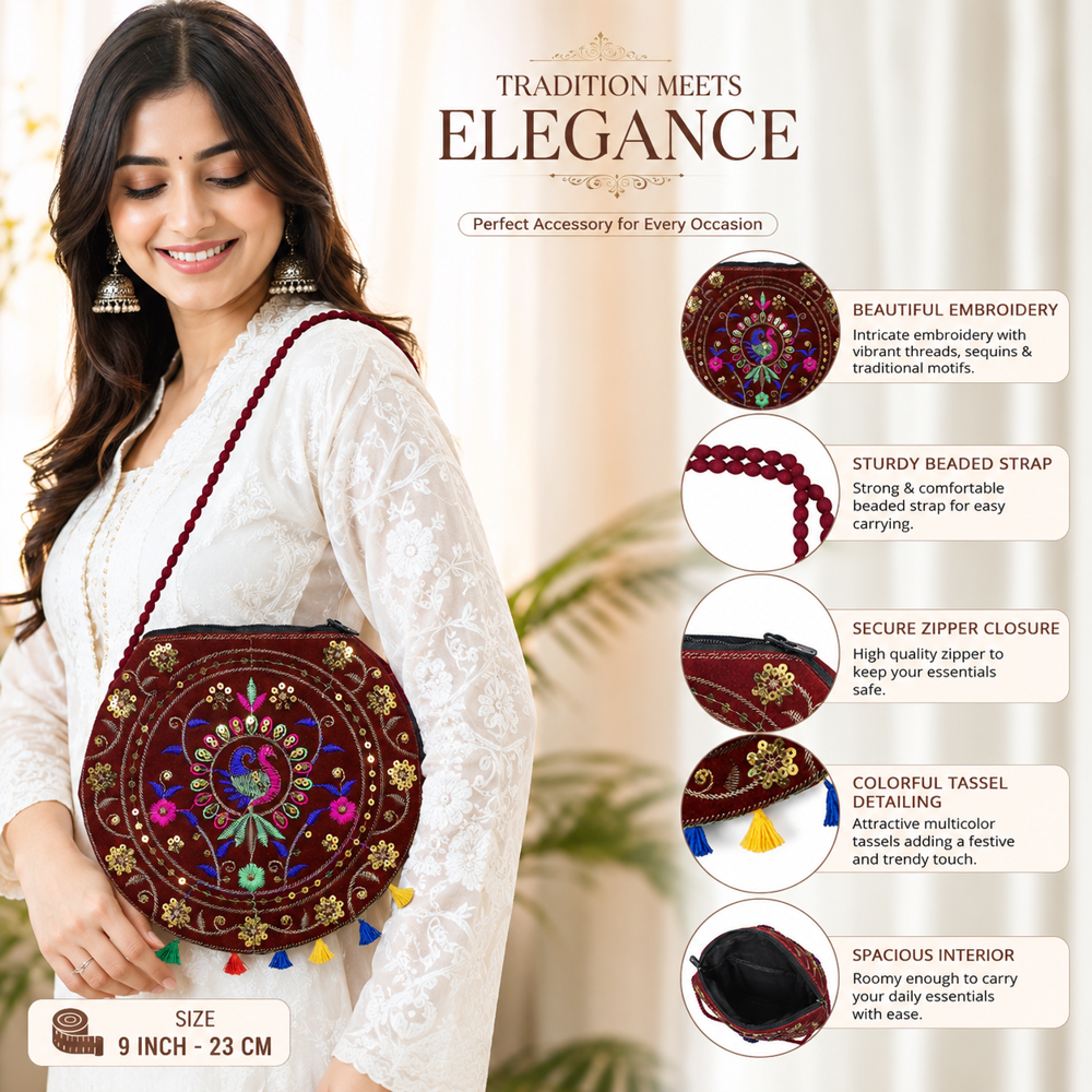Designer Maroon Crossbody Purse for Women