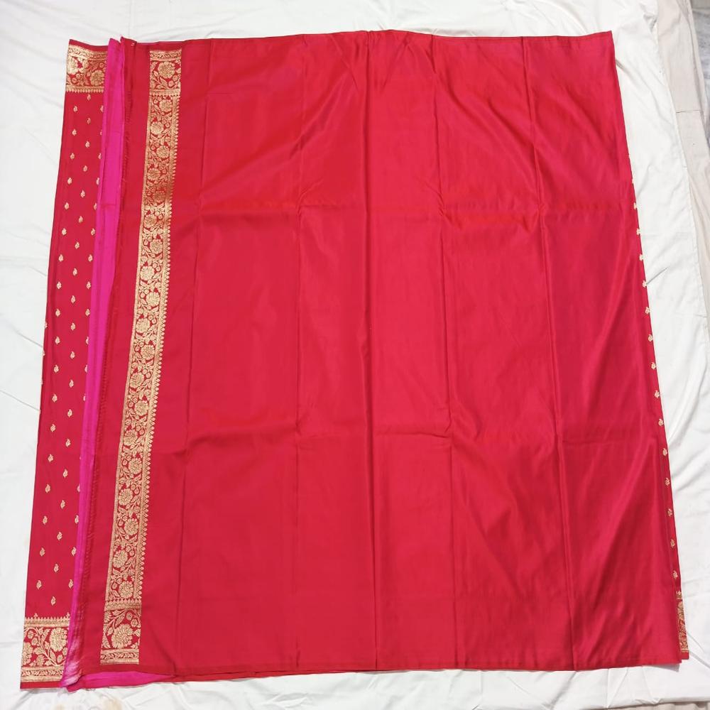 Premium Banarasi mashru silk handloom saree with zari buti pattern
