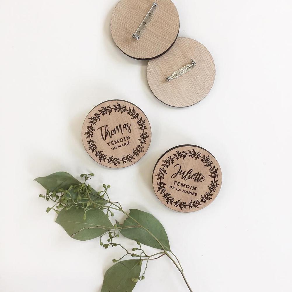 Wooden Engraved Badge