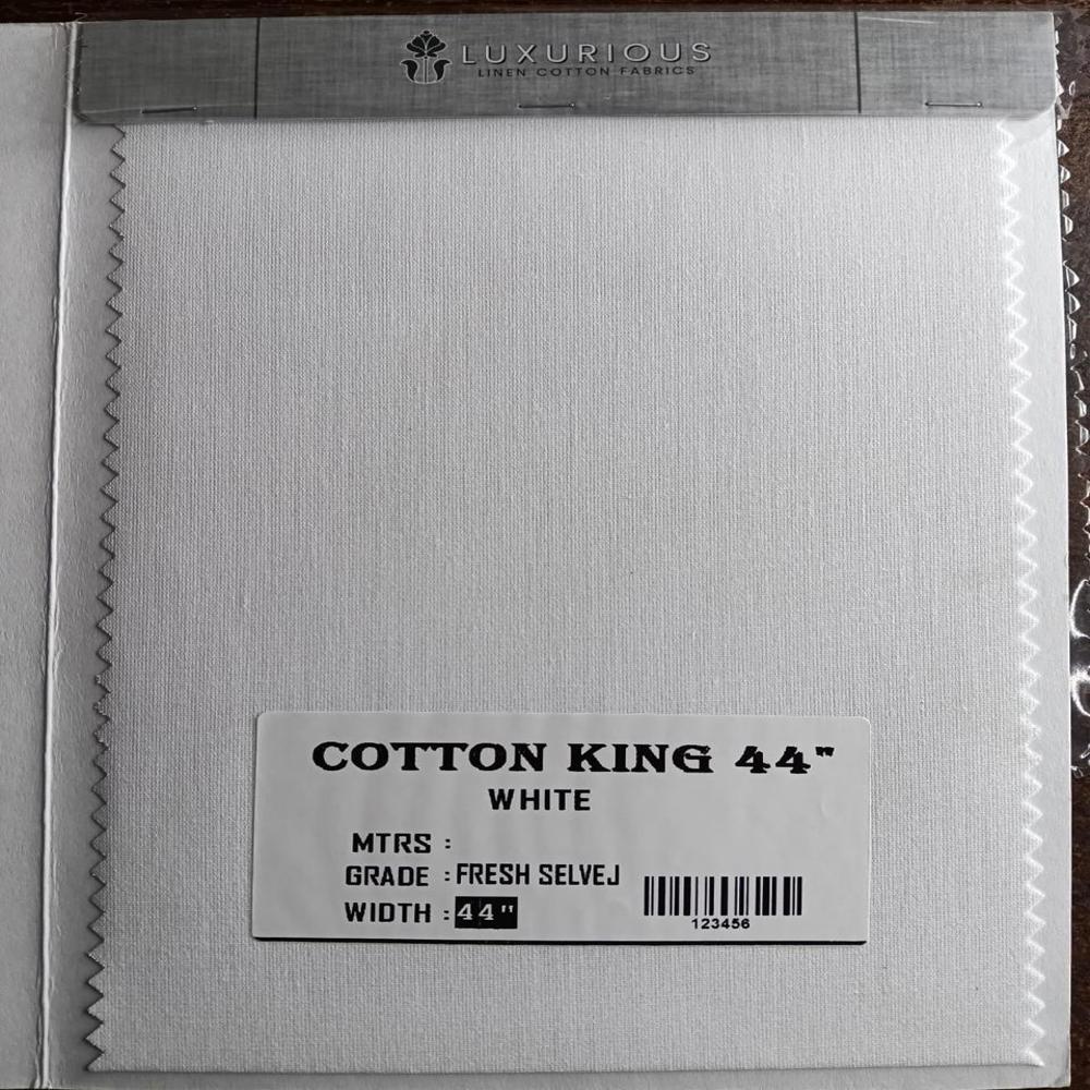 Cotton Linen Shirting Fabric 44" - Color: White Colour