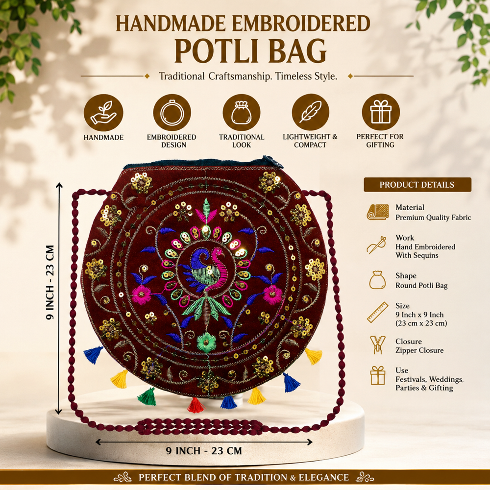 Maroon Designer Sling Bag for Girls
