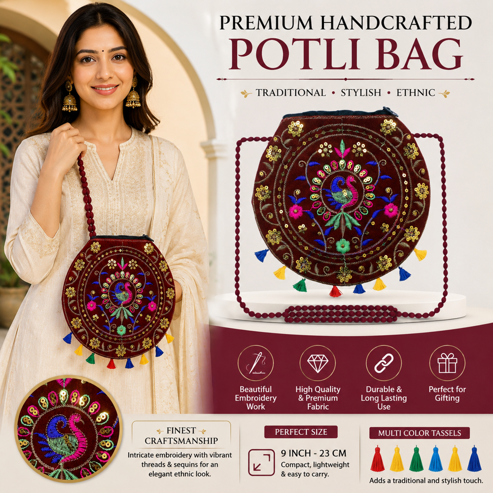 Maroon Designer Sling Bag for Girls