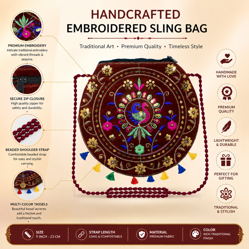 Handcrafted Peacock Crossbody Bag