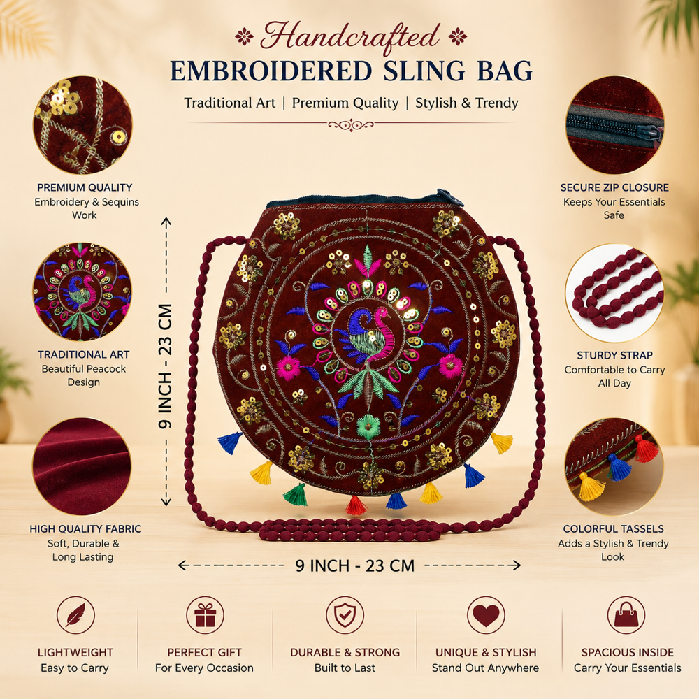Premium Peacock Sling Bag for Women