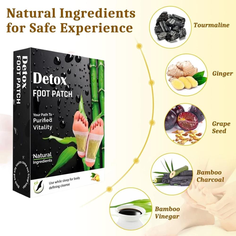 Premium Detox Foot patches 30 pads, Cleansing Toxin Remover Foot Pads, Pain Relief, Stress Relief Sleep Patch for Detoxification, For Men & Women