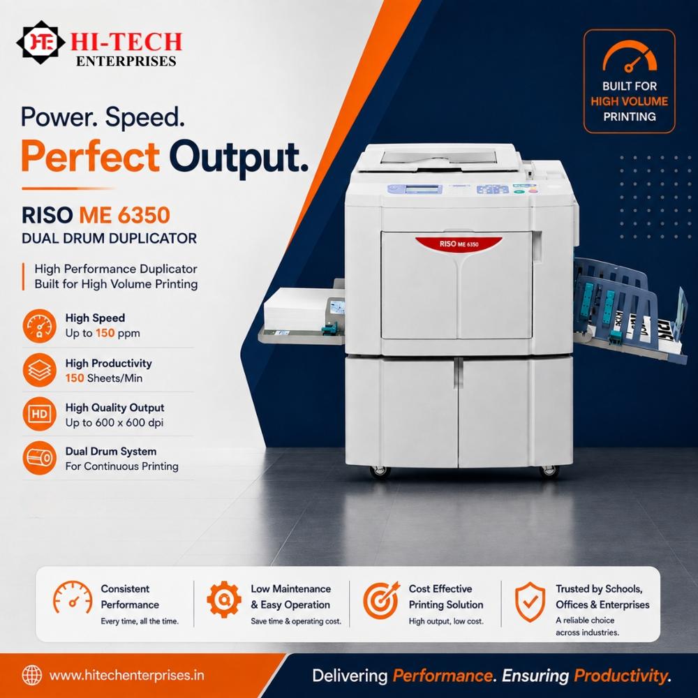 Riso Me6350 Dual Drum Digital Duplicator A3 Size Copy Printer High Speed Mini Printing Press Machine For Bulk Printing - Color: Two Color