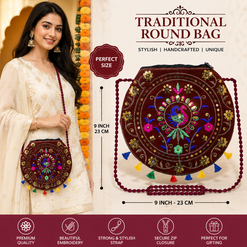 Round Designer Shoulder Bag for Ladies