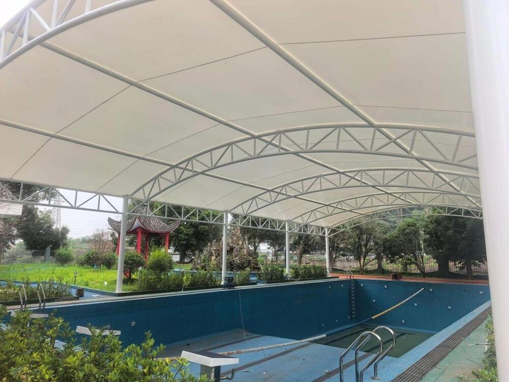 White Swimming Pool Tensile Shed