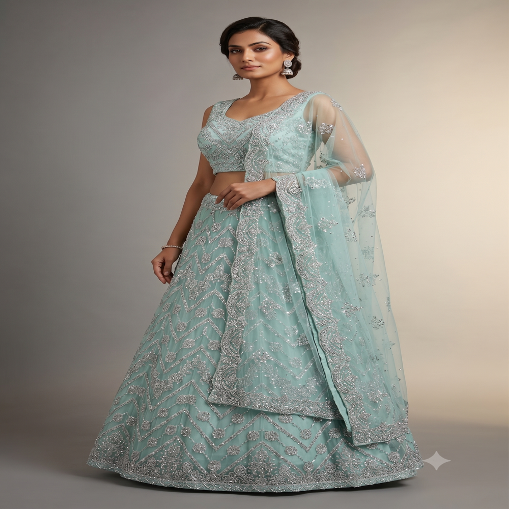 Jarkan Work Crop Top Lehenga